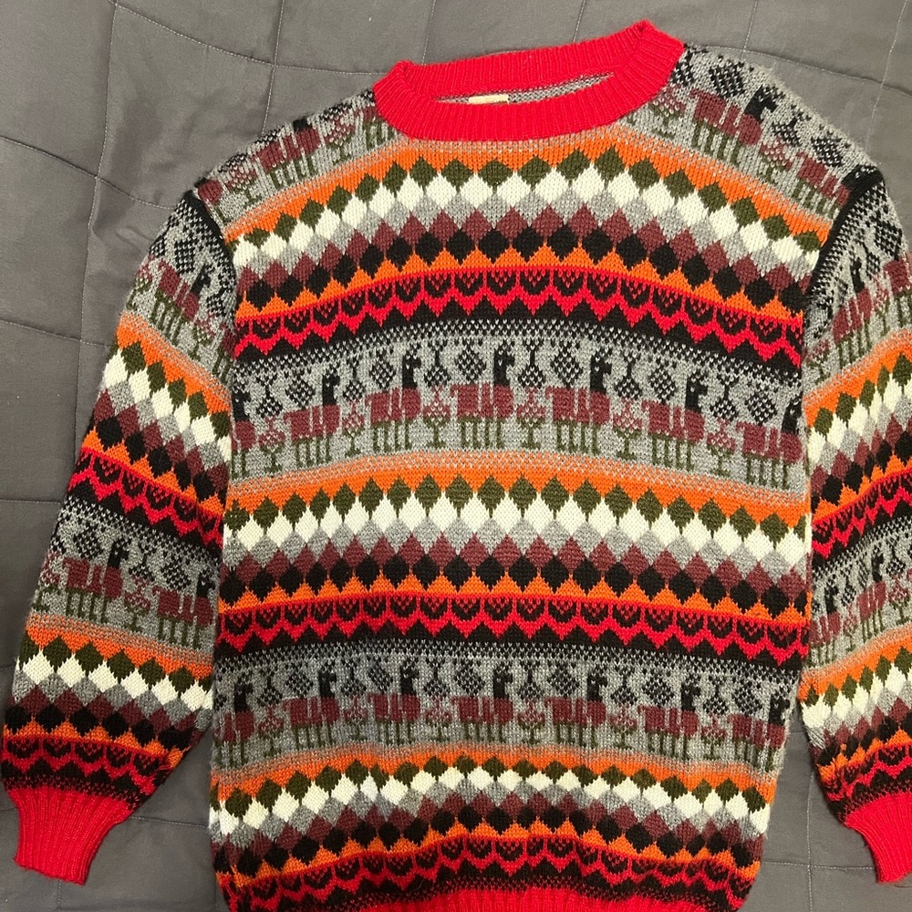 Handmade multi-colored alpaca sweater